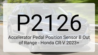 dtc p2126 quickly Fix