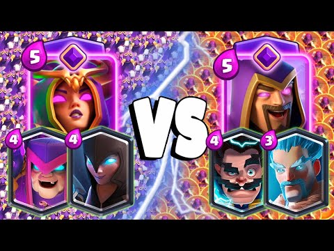 TEAM OF EVOLVED WITCHES vs TEAM OF EVOLVED WIZARDS | Clash Royale