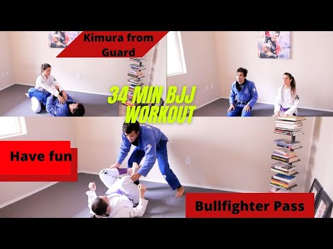 34 Min BJJ Routine Workout| Master Class of Kimura & Bullfighter Pass | Cobrinha BJJ