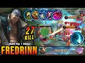 27 Kills + MANIAC!! Tanky META Build Fredrinn MVP 18.5 Points!! - Build Top 1 Global Fredrinn ~ MLBB