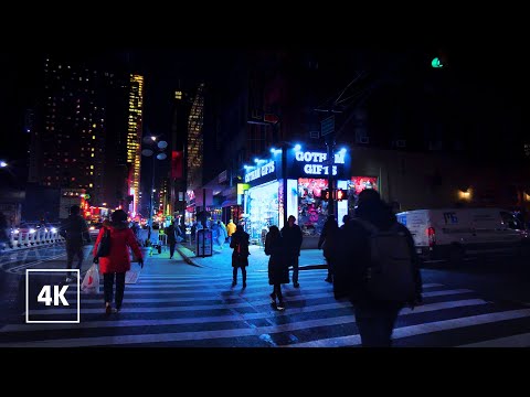 NEW YORK CITY Relaxing Night Walk 🗽 8th Avenue, MANHATTAN, NYC