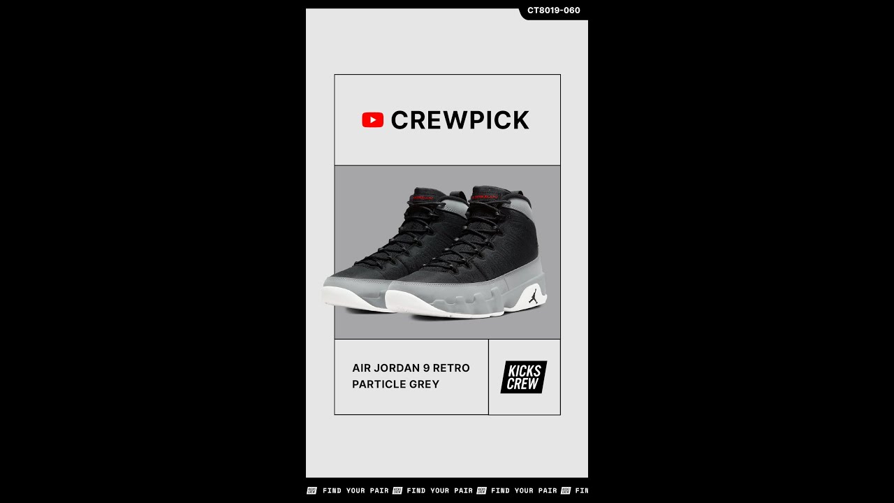 Air Jordan 9 Retro 'Particle Grey' CT8019-060 #CREWPICK #shorts