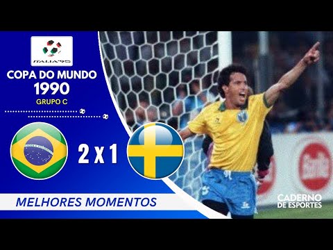 BRASIL 2 X 1 SUÉCIA -  COPA 1990 - 1ª RODADA GRUPO C - MELHORES MOMENTOS - SBT