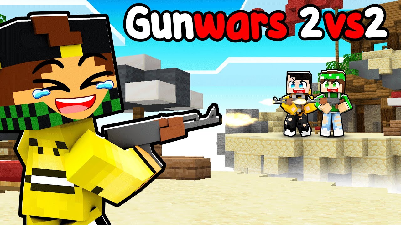 GUNWARS 2vs2 - NUOVO MINIGAME CON LE ARMI - MARCY LOCO vs BADDI NICO MINECRAFT ITA