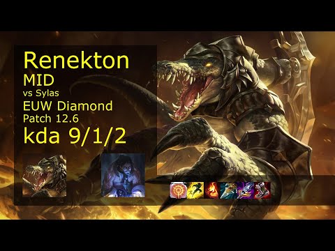 Renekton Mid vs Sylas - EUW 9/1/2 Patch 12.6 Gameplay