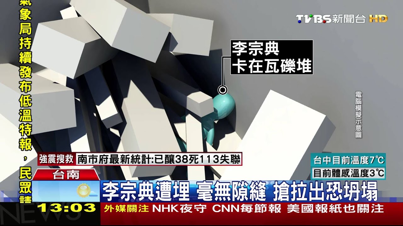 好消息!李宗典遭埋55小時 終於脫困!