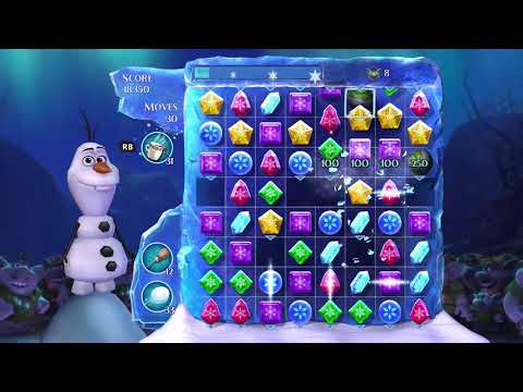 Frozen Free Fall: Snowball Fight Level 206 Walkthrough, No Power Ups