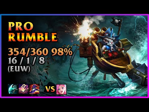PRO Rumble Replay Played 354 98% games [Meta Aware] | KDA 16 / 1 / 8 MID GrandMaster (EUW)