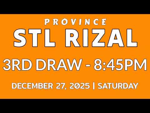 STL Rizal Province result today 8:45pm draw result evening 3rd draw December 27, 2025 Saturday