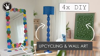 4 DIY UPCYCLING IDEEN für dein ZUHAUSE: Stehlampe, Spiegel, Leinwand zu DESIGN Objekt umgestalten