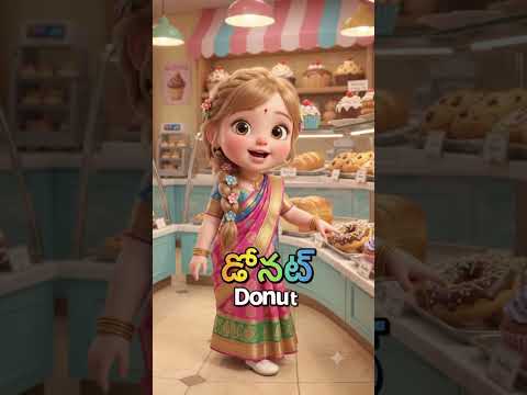 🧁 బేకరీ వస్తువుల పేర్లు | Bakery Items Names in Telugu & English | Kids Learning #Shorts