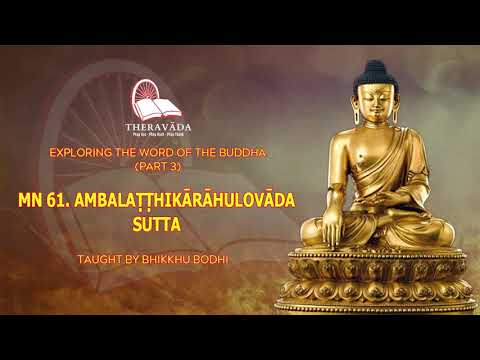 18. MN 61. AMBALAṬṬHIKĀRĀHULOVĀDA SUTTA | EXPLORING THE WORD OF THE BUDDHA (PART 3) - BHIKKHU BODHI