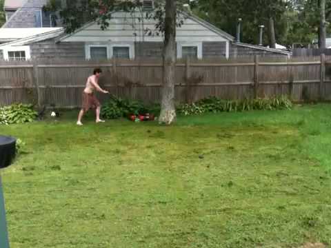 Edward mowing my lawn
