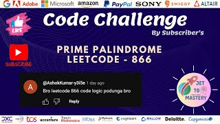 YouTube video 'Prime Palindrome | Leetcode - 866'