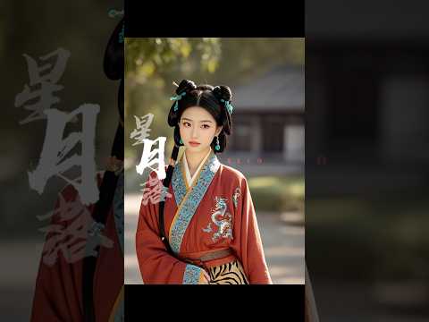 乌发高盘金饰娇，黛眉朱唇韵千条。黑裳橙领风姿秀，虎纹披帛更显豪。玉颈挂翠仪态高，耳环垂金步轻摇。汉家风采今犹在，佳人独立世难超。#古装#汉风仕女#古风佳人