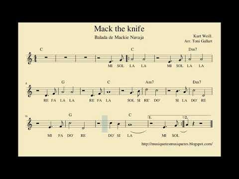 Mack the knife. No melodía. Flauta, violín, oboe,... Balada de Mackie Navaja Kurt Weill.