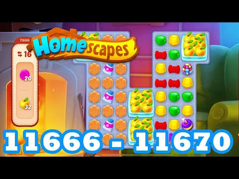 Homescapes Level 11666 - 11670 HD 3 - match puzzle Gameplay | android | IOS | 11667 | 11668 | 11669