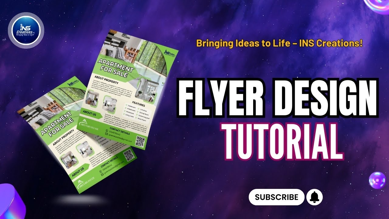 "Professional Flyer Design Tutorial | Graphic Design for Clients | INS Creations Ltd"