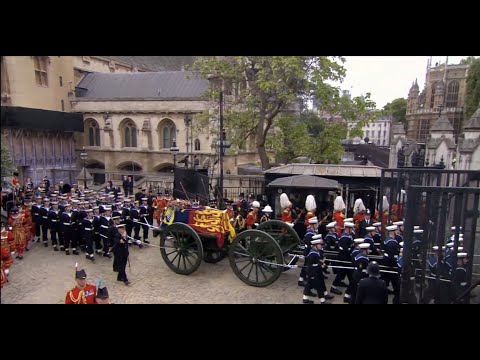 Powerful Mass Pipes and Drums Queen Elizabeth II Funeral procession (Mist Covered Mountains Of Home)