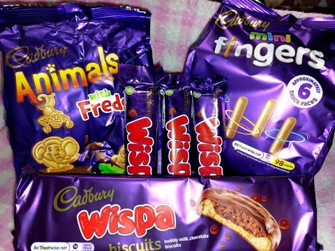 Cadbury chocolate WISPA, animal mini biscuits, mini fingers, wispa biscuits