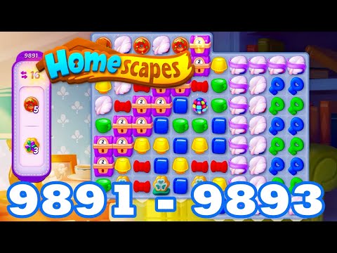 Homescapes Level 9891 - 9893 HD 3 - match puzzle game | Gameplay Walkthrough | android | 9892