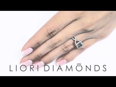 FD-SOLD-071 - 1.80 CT. Fancy Blue Princess Cut Diamond Engagement Ring 18k Gold Vintage Style