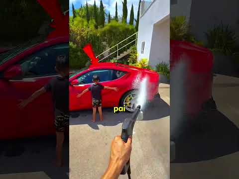 Ele Arruinou a Lavagem do Camaro do Seu Pai! 😱🚗 #curiosidades #shorts #carros