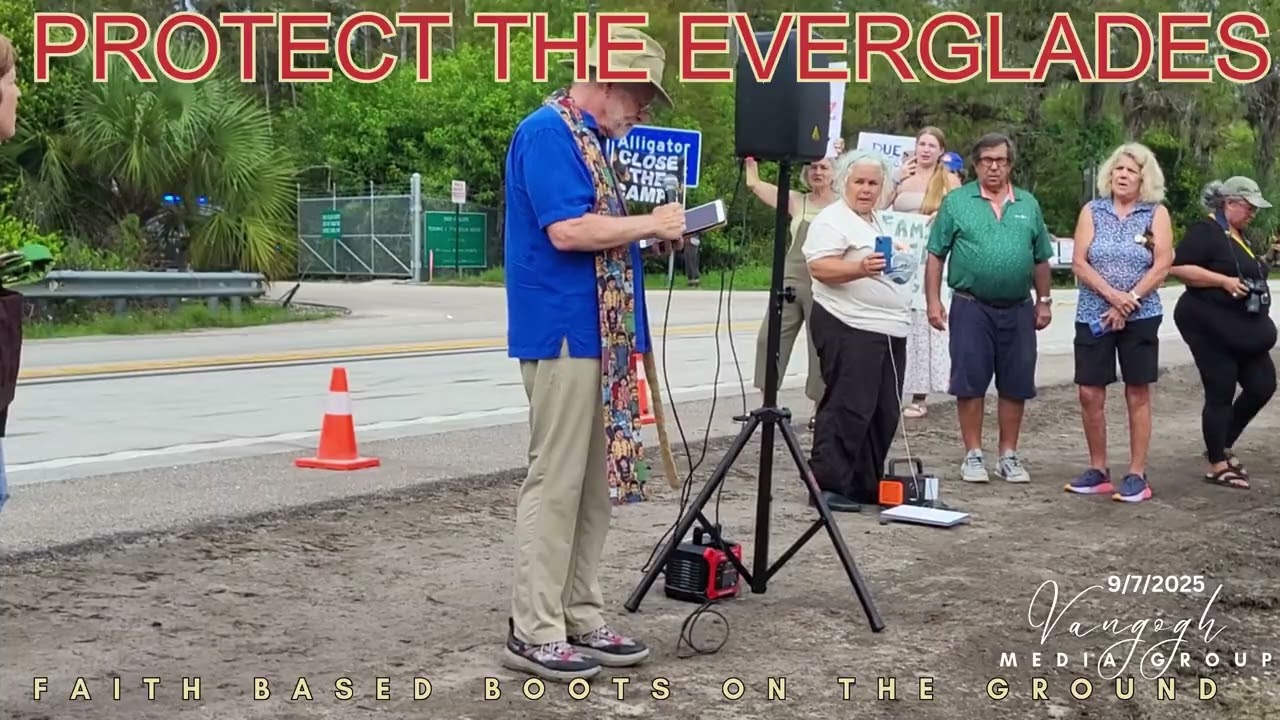 Prayer Vigil Outside the cruel Alligator Alcatraz Detention Camp