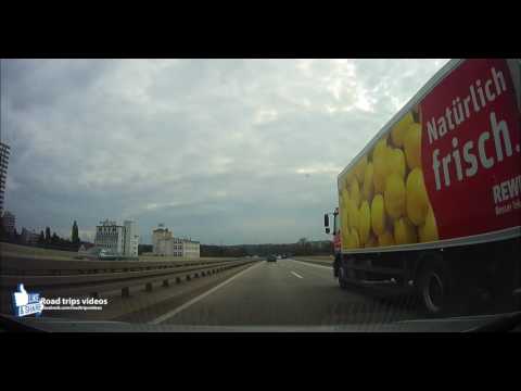 German highway A3 - driving from Frankfurt am Main to Wertheim Village (Würzburg) November 2016.