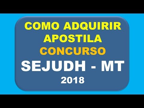 Baixar Apostila Concurso SEJUDH - MT 2018