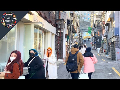 Frio forte -14℃, do Beco Hannam-dong à Estação Hangangjin | 4K COREIA | Dez.2022