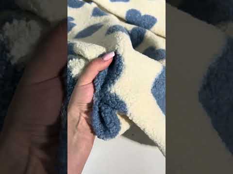 Teddy fabric hearts in black internetu