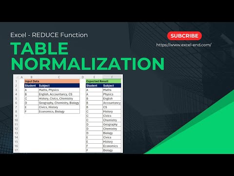 Normalization of Table in Excel using LAMBDA Helper Function REDUCE.