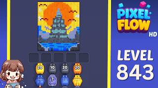 Pixel Flow Level 843 Solution Walkthrough