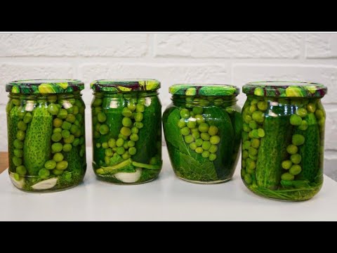 ОЛИВЬЕ В БАНКЕ на зиму! Хрустящие, маринованные, без стерилизации Огурцы и Горошек!