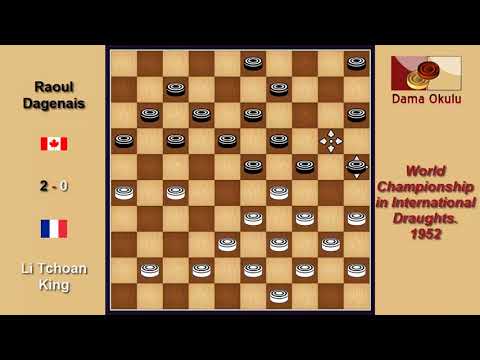 Li Tchoan King (FRA) - Raoul Dagenais (CAN). Draughts World Championship. 1952.