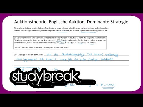 Auktionstheorie, Englische Auktion, Dominante Strategie | Preistheorie