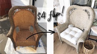 DIY Whitewash Wicker Chair | Patio Furniture Makeover On A Budget | Wicker Chair Makeover