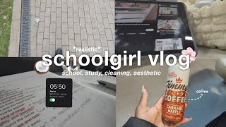 🍵 *realistic* schoolgirl vlog : studying, school, room organising, productive, day in my life
