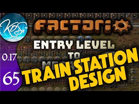 Factorio 0.17 Ep 65: TRAIN STATION DESIGN - Entry Level to Megabase 2 - Tutorial Let's Play Gameplay