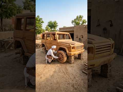 Old Man Built Mercedes G63 From Wood 🪵  #woodworking #automobile #shorts #mercedes