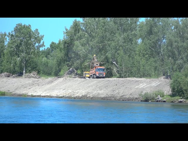 В Ангарске начали укреплять береговую линию реки Китой