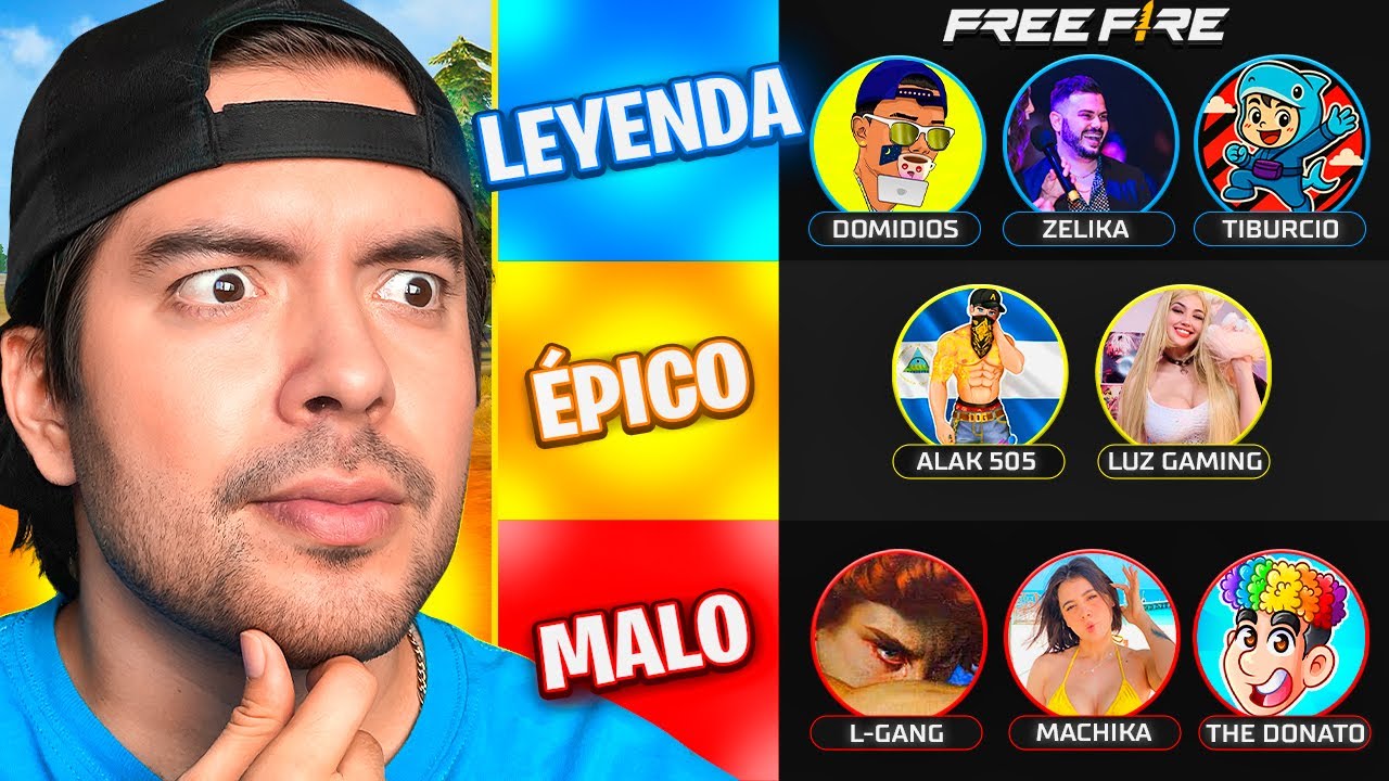 CLASIFICANDO a los MEJORES y PEORES YOUTUBERS DE FREE FIRE! NO ME FUNEN!  2025 #freefire
