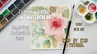 How to Paint a Loose Floral Rose Design #watercolor #painting #art #tutorial #watercolour #rose