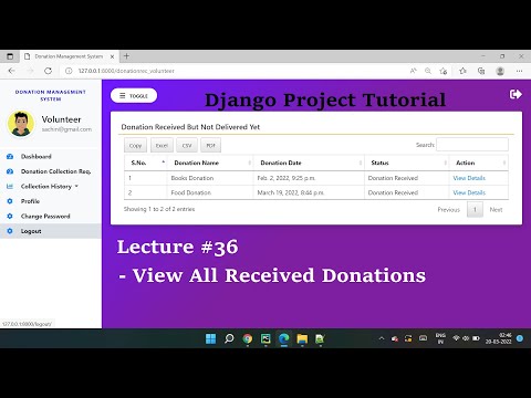 36 Python Django Project || Donation Management System || Hindi