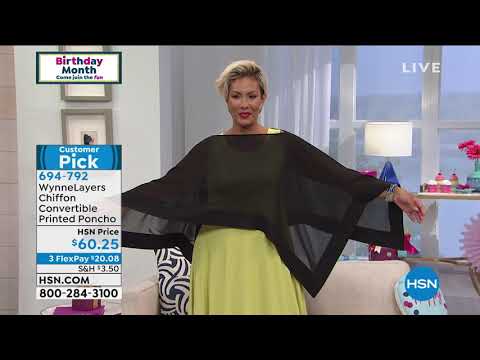 WynneLayers Chiffon Convertible Printed Poncho