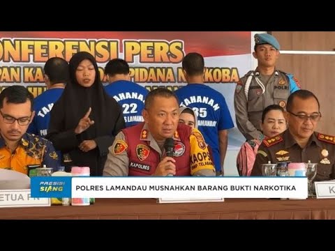 POLRES LAMANDAU RILIS DAN MUSNAHKAN BARANG BUKTI NARKOTIKA 7,7 KG SABU