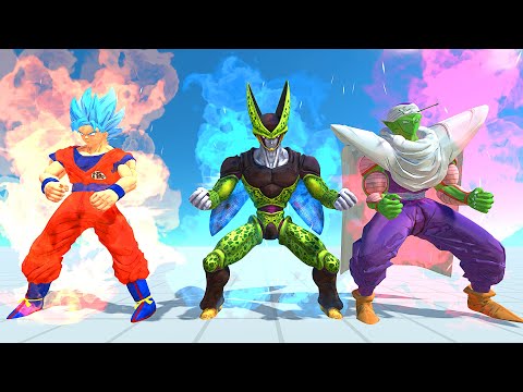 DEATH RUN VS GOKU VS CELL PERFECT VS PICCOLO - Animal Revolt Battle Simulator