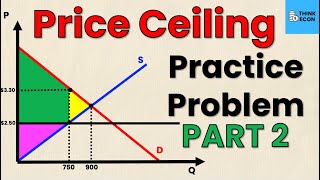 Price Ceiling Practice Problem | (STEP-BY-STEP SOLUTION)| PART 2 | Think Econ