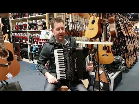 Mark playing an E Soprani 72 Bass Accordion @ Hobgoblin Music Birmingham